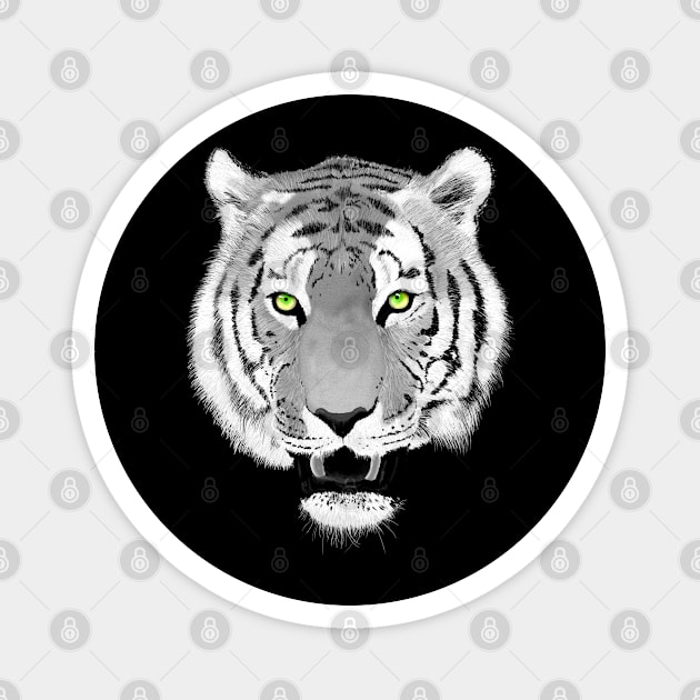 Tiger Face Wildlife Art Magnet by macdonaldcreativestudios